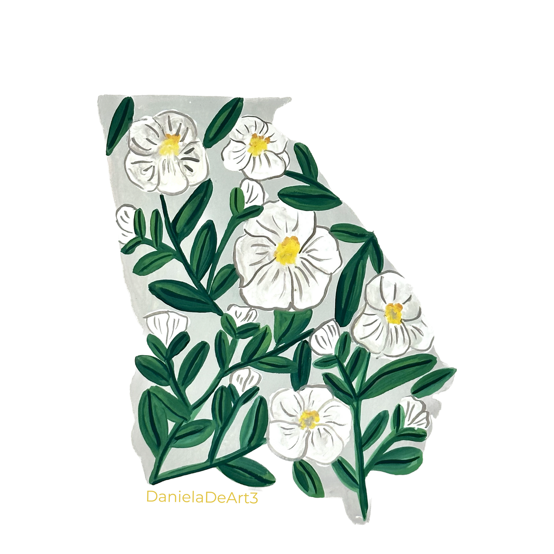 Georgia State Flowers sticker WATERPROOF QUALITY VINYL MATTE
