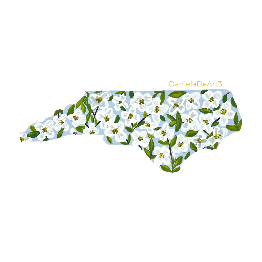 North Carolina State Flowers sticker WATERPROOF QUALITY VINYL MATTE