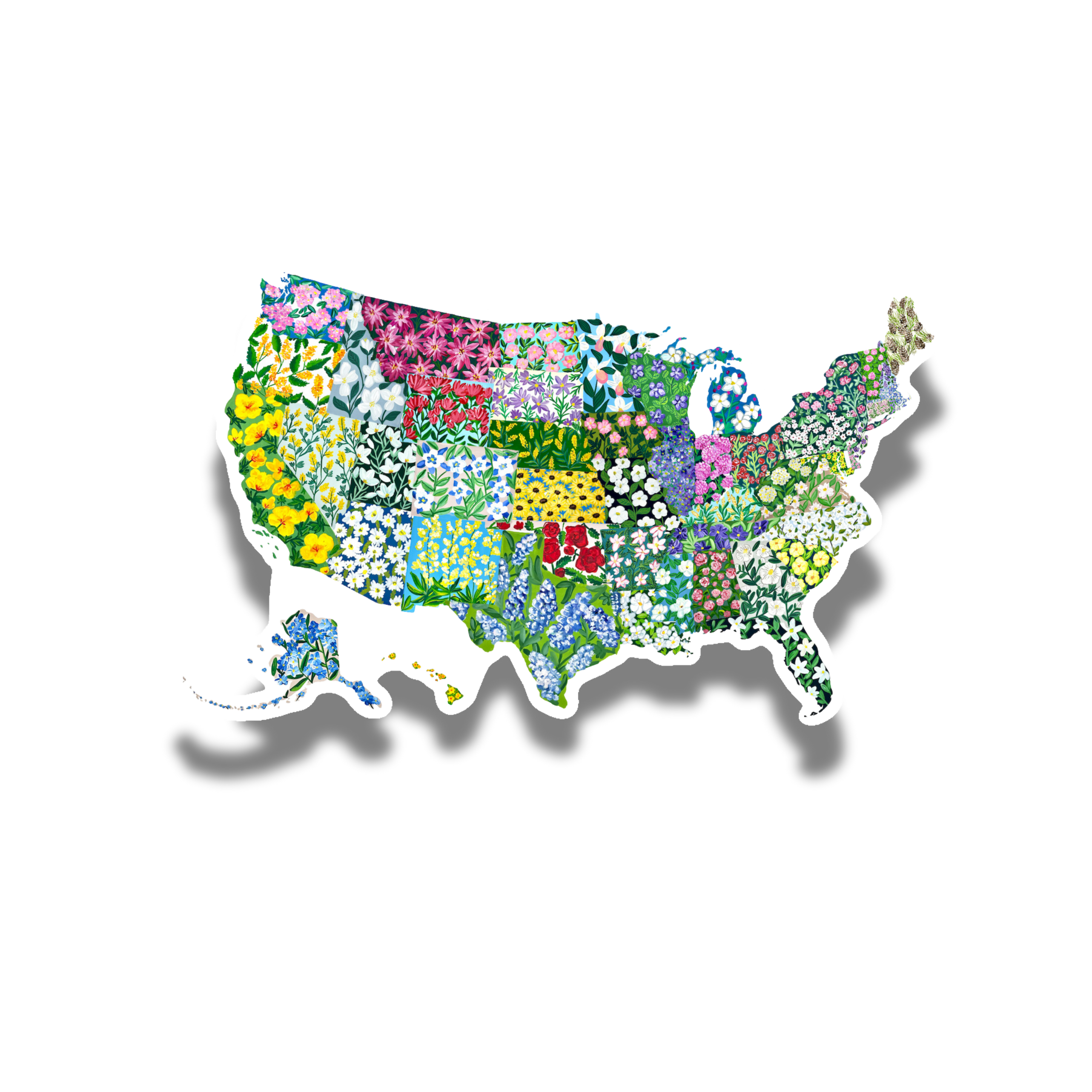 State Flowers sticker