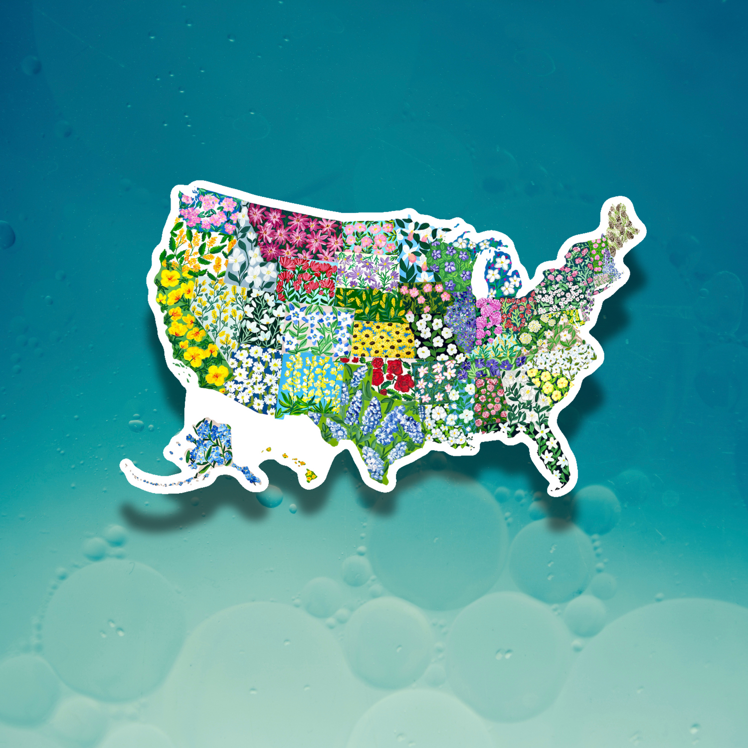 State Flowers sticker