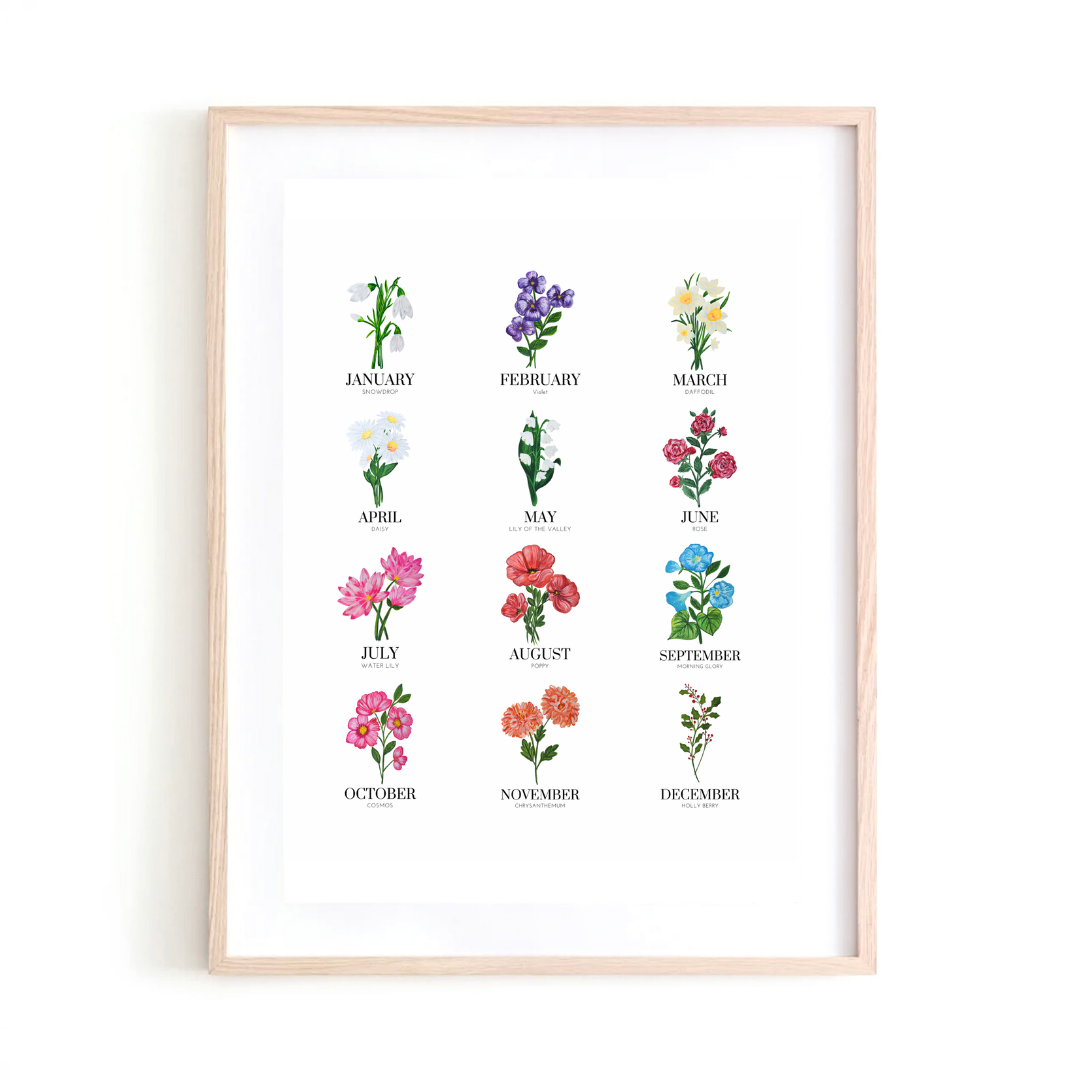 All Birth Month Flowers II  art print