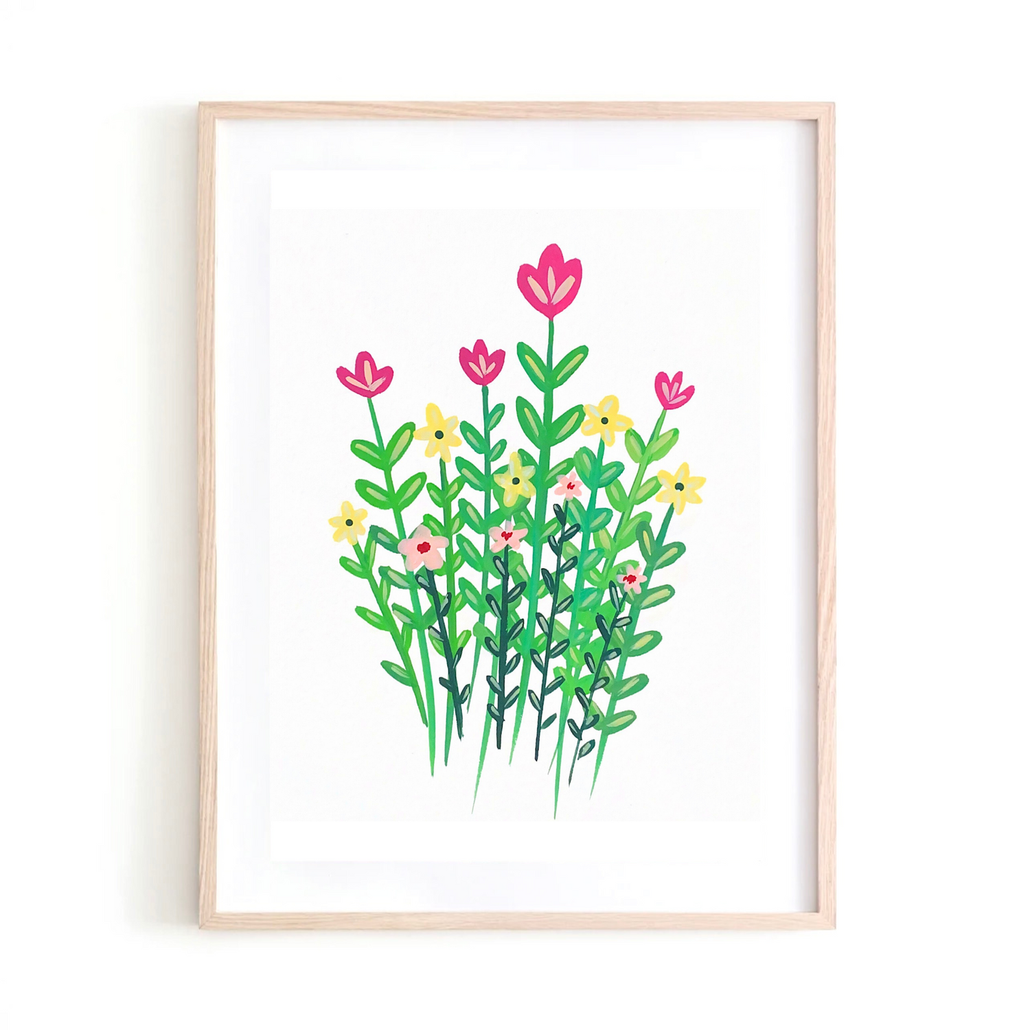 Vertical Colorful Flowers art print