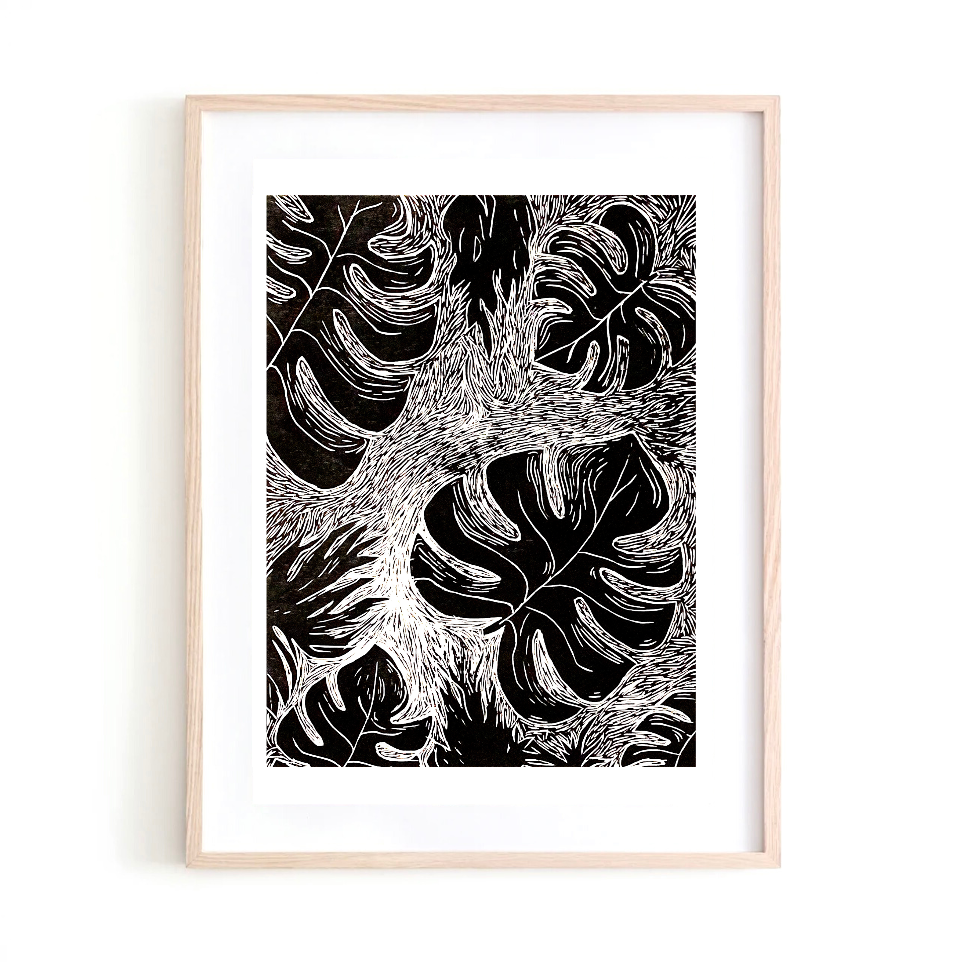 Printmaking Monstera art print