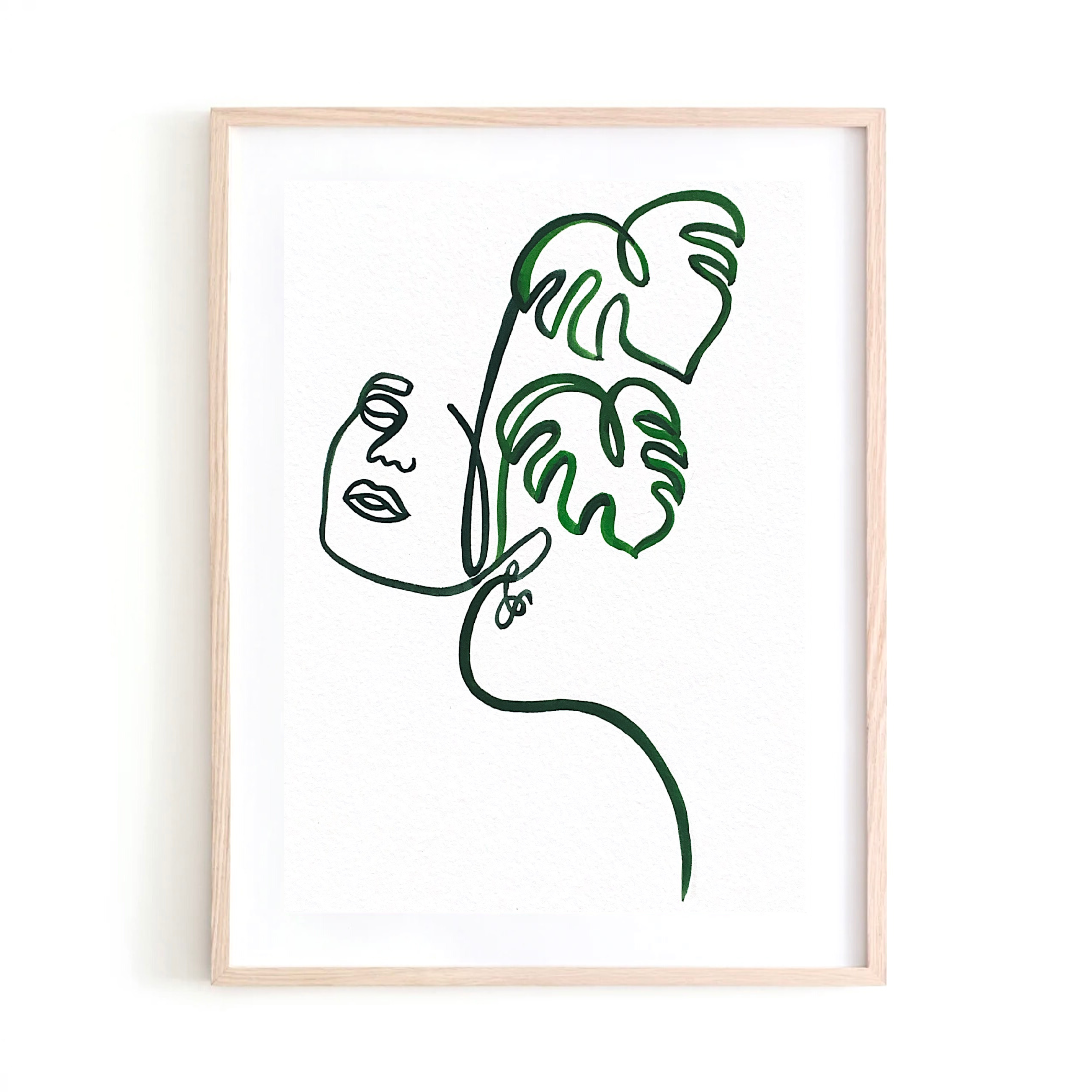 Monstera Face art print