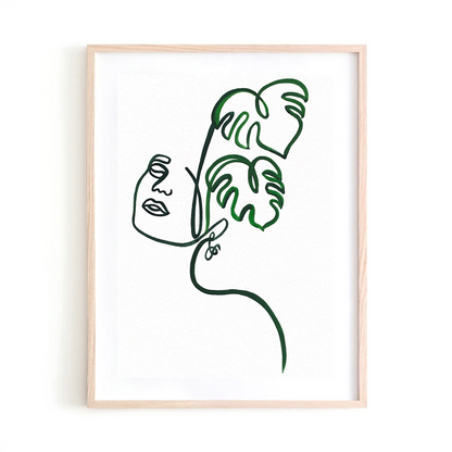 Monstera Face art print