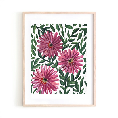 Trio of Flowers art print