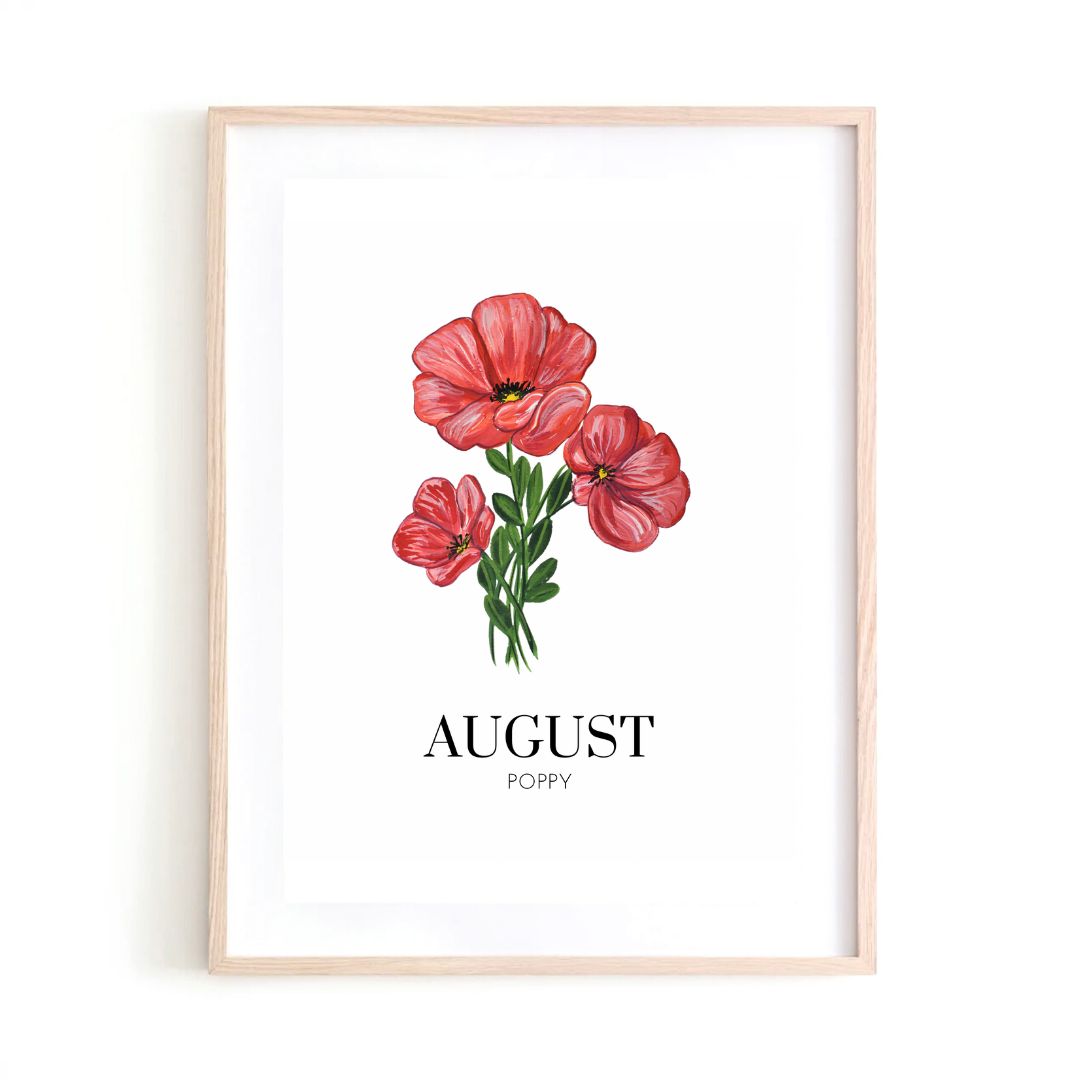 August Poppy art print