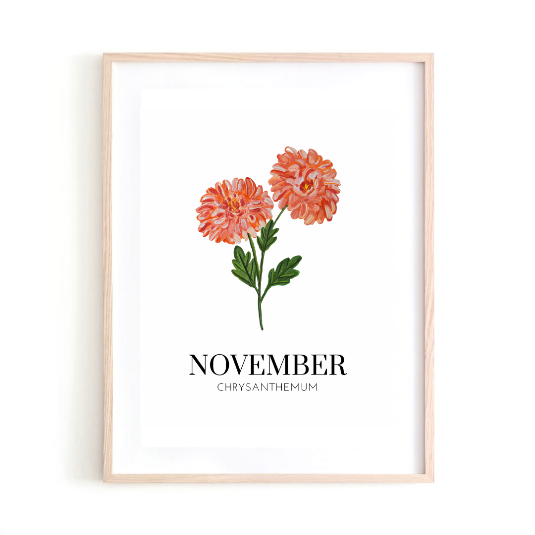 November Chrysanthemum art print