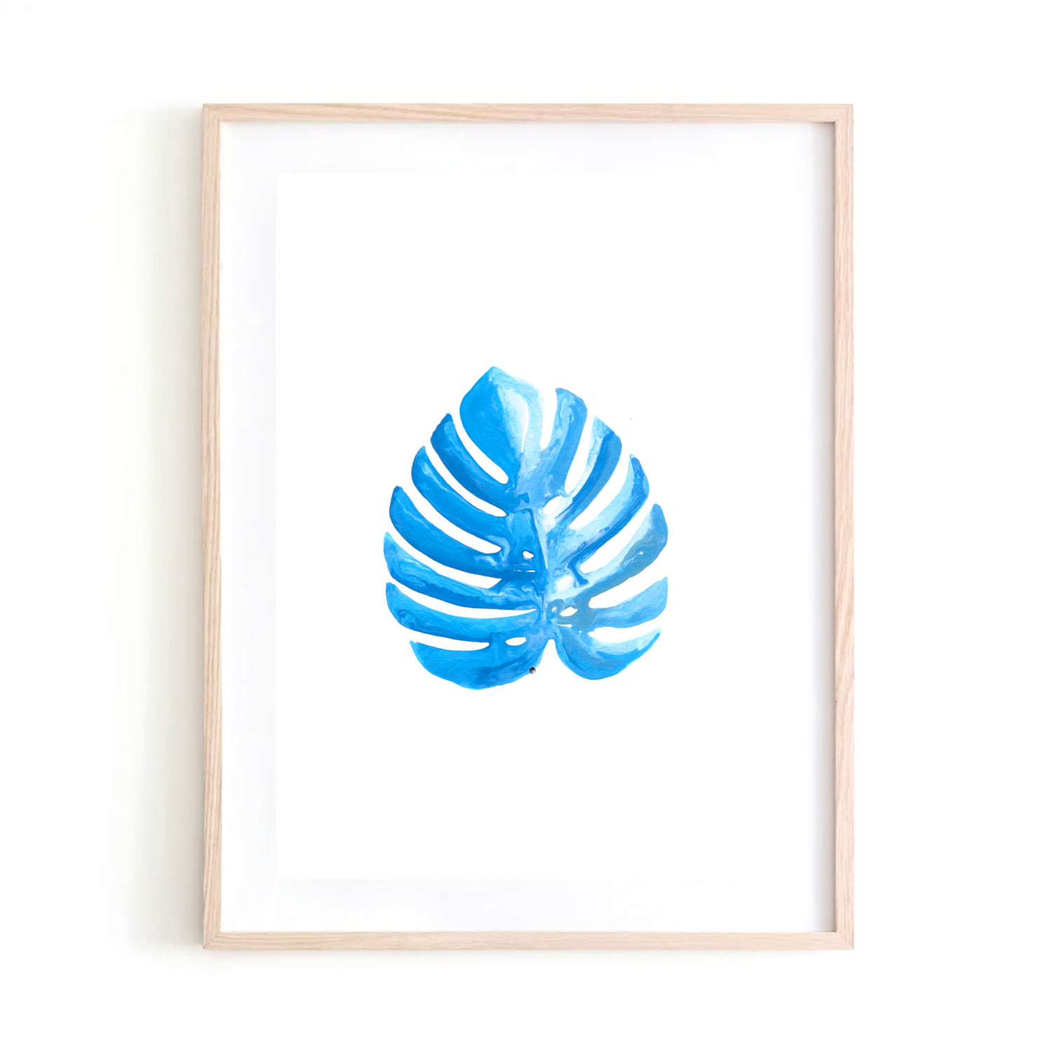 Blue Monstera art print