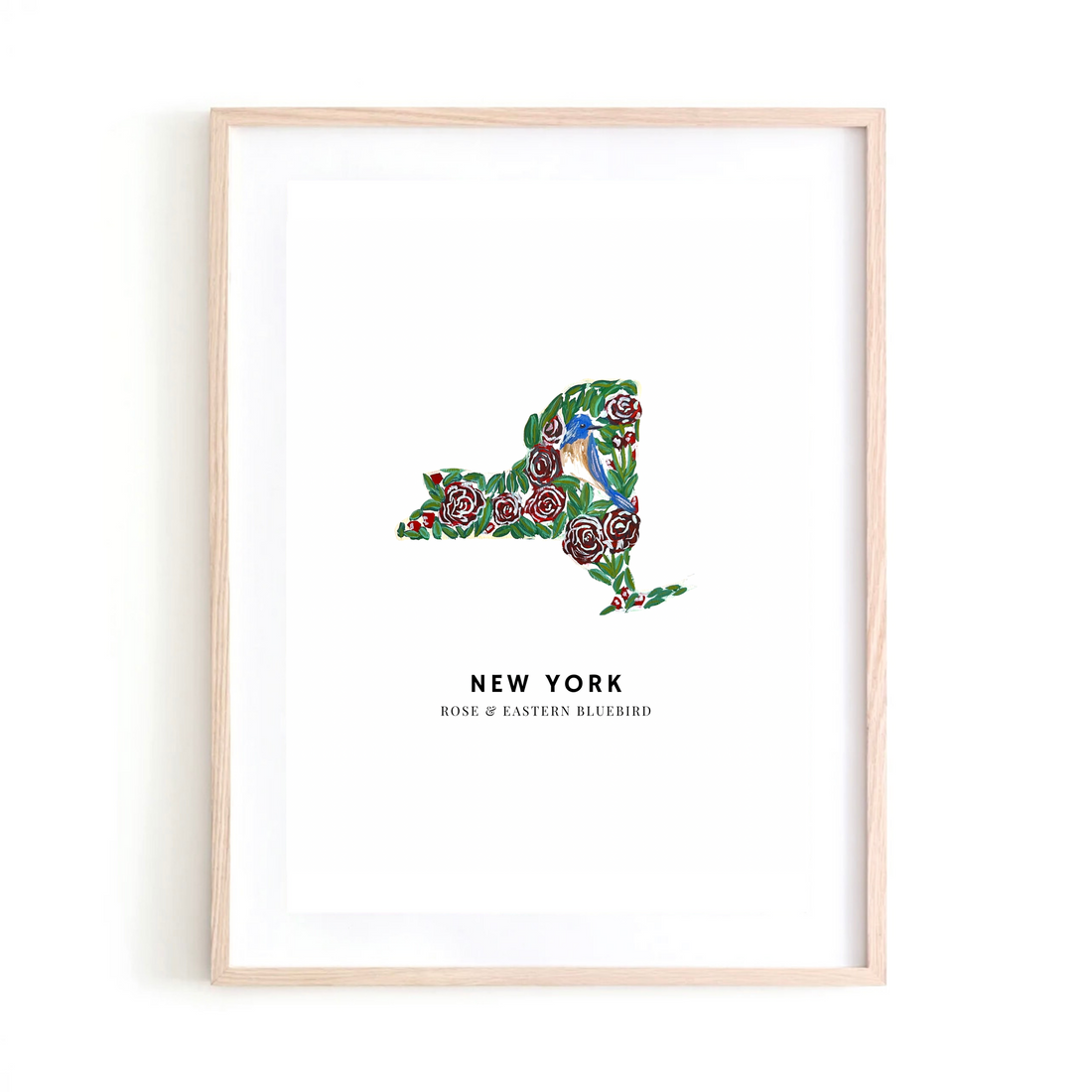 New York State Flowers and Bird art print