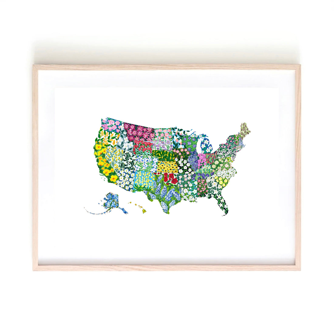 USA State Flowers art print