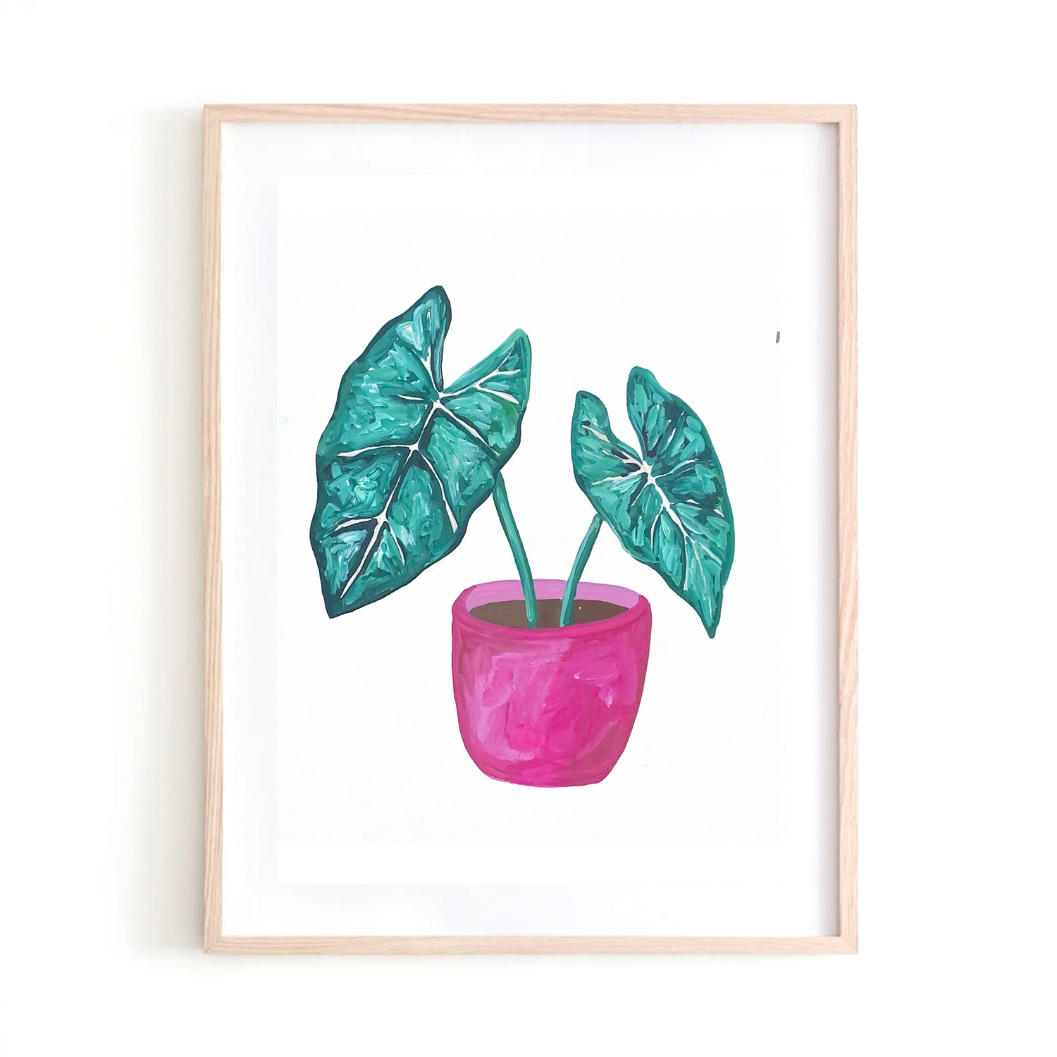 Alocasia on Pink Pot art print