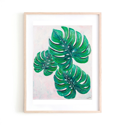 Monstera Trio Oil art print