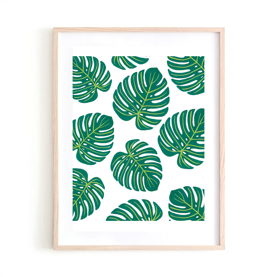 Green & Yellow Monstera Collage art print