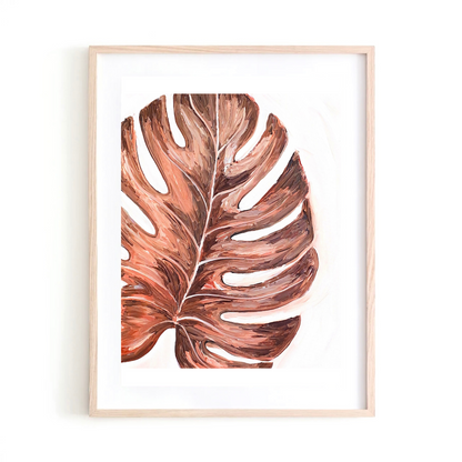 Terracotta Monstera art print