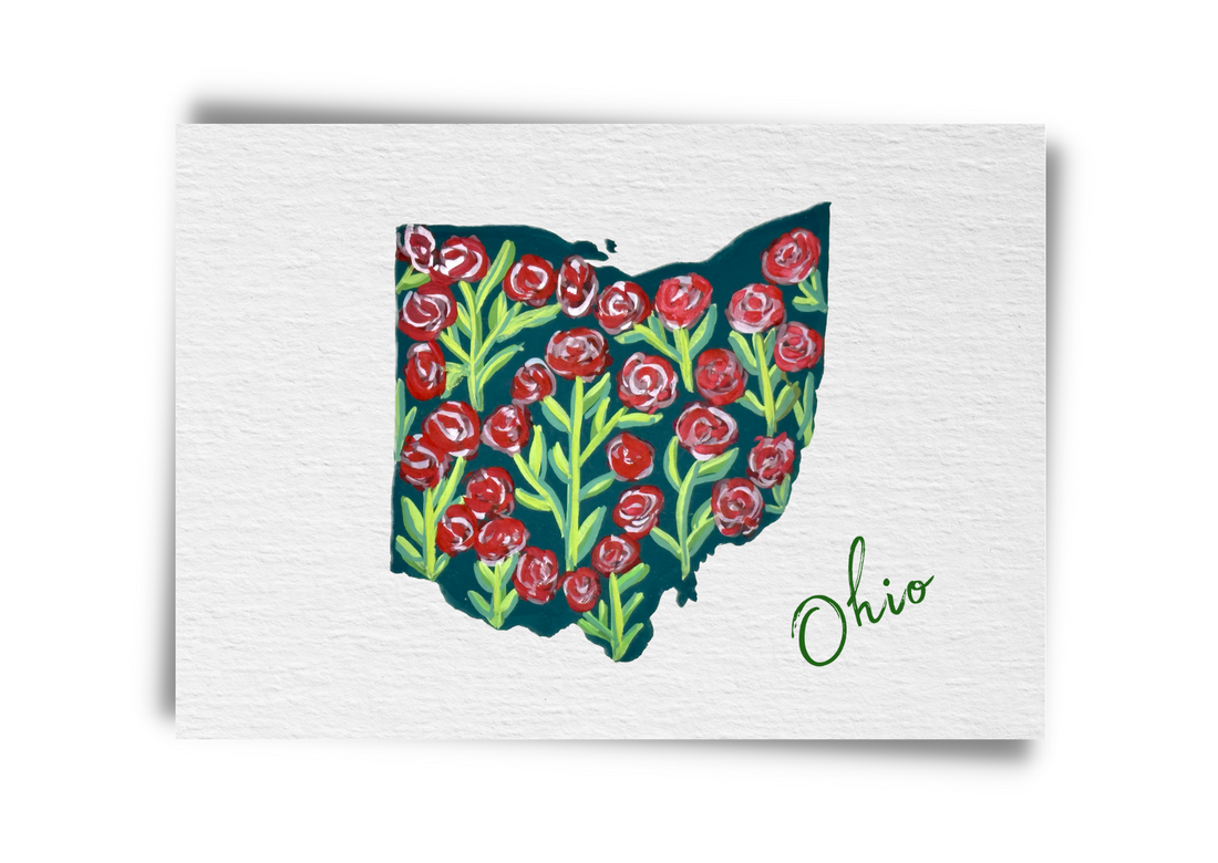 Ohio State Flowers Postcard