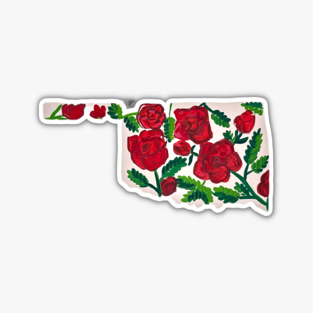 Oklahoma State Flowers sticker WATERPROOF QUALITY VINYL MATTE