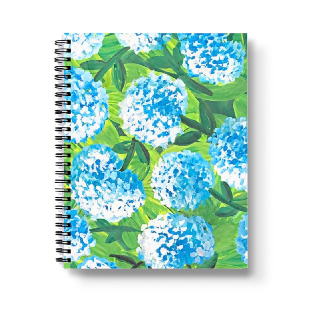 Blue Hydrangea Spiral Lined Notebook