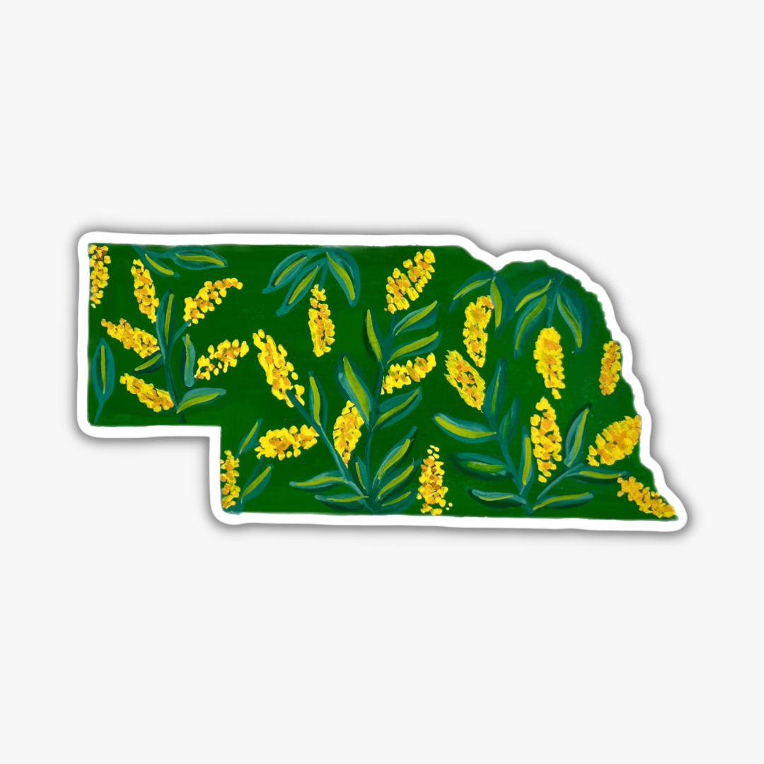 Nebraska State Flowers sticker WATERPROOF QUALITY VINYL MATTE
