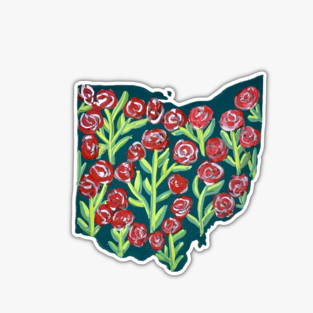 Ohio State Flowers Sticker WATERPROOF QUALITY VINYL MATTE