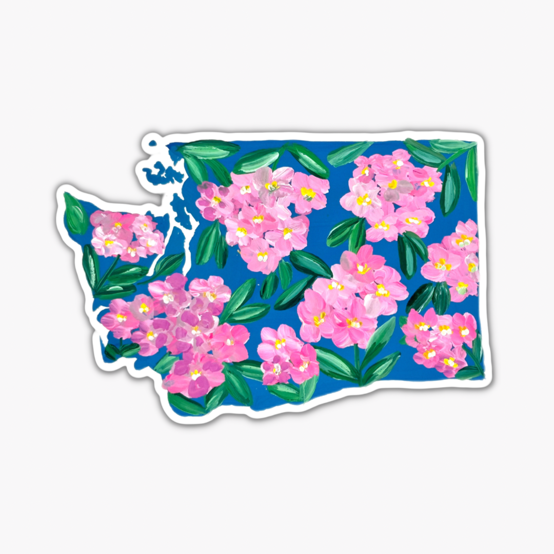 Washington State Flowers sticker WATERPROOF QUALITY VINYL MATTE