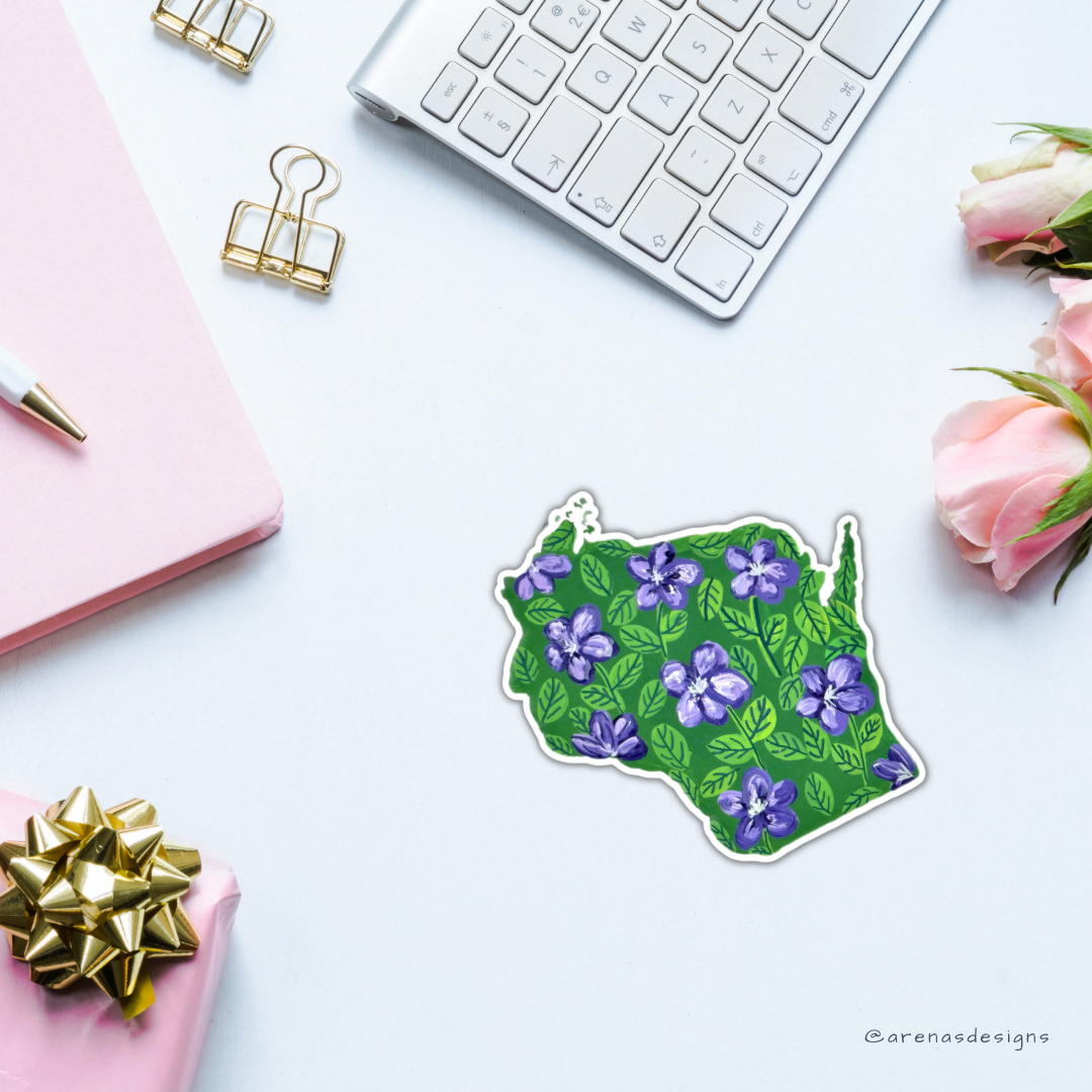 Wisconsin State Flowers sticker WATERPROOF QUALITY VINYL MATTE