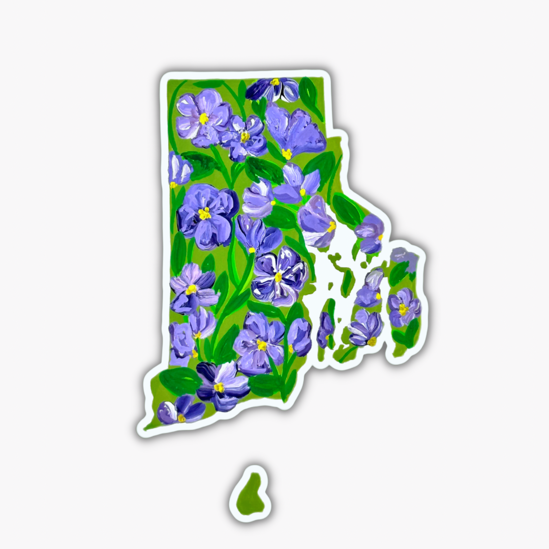 Rhode Island State Flowers Sticker WATERPROOF QUALITY VINYL MATTE
